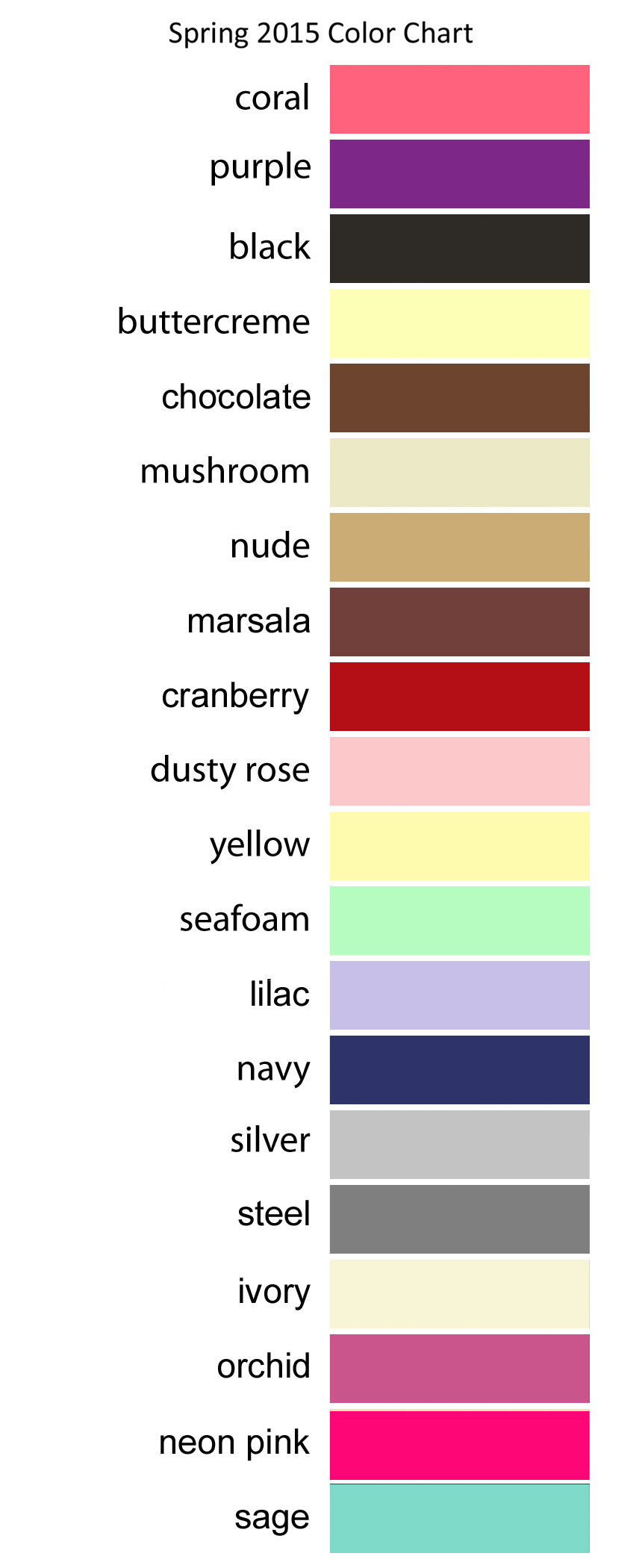 Gatsby Color Chart